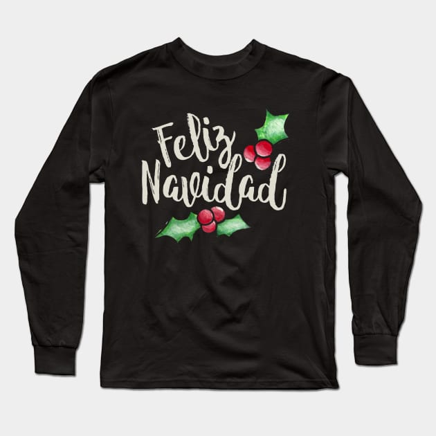 Feliz Navidad Long Sleeve T-Shirt by bubbsnugg